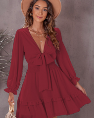 Burgundia-punane kihiline kleit (L)