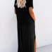 Must vabalõikeline taskutega lihtne kleit (M/L)